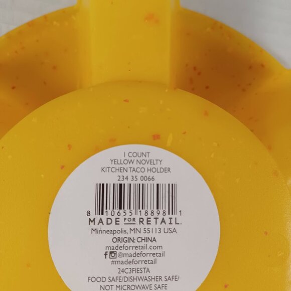 🔥4/$20 Taco Shell Holder NEW Speckled Yellow -Holds 6 Shells -Plastic -Circle - Picture 5 of 8